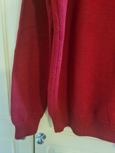 Calvin Klein Golf 1/4 Zip Jumper Size Medium Wool Blend Red Sports Pullover - Picture 4 of 8