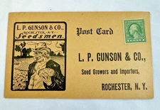 Vintage 1940 L. P. Hinson & Co Rochester NY Seed Order Post Card Unused