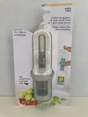 Nuby Grape Cutter Baby Food Slicer Cherry Tomato BPA Free w/ Travel Cup