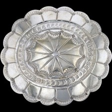 3" N Silver Native American Handmade Western Concho Sunburst Vintage Belt Buckle