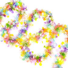 33FT Easter Tinsel Garland with LED Lights Prelit Easter Egg Metallic Twist Tins