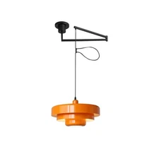Adjustable Hanging Light Fixtures, Modern Swing Arm Pendant Light, 1 Light Lo...