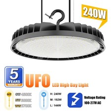 240W High Bay LED Shop Light 4500K/5000K/5700K Commercial Garage Factory Lights