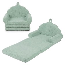 Fold-out Kids Sofa 2-in-1 Convertible Toddler Couch  Lounger with Non-slip Base