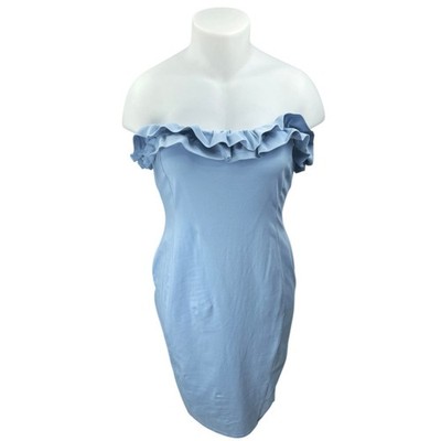 ASOS Women's Blue Ruffle Sleeveless Strapless Mini Sheath Tube Tank Dress  Sz 14 | eBay