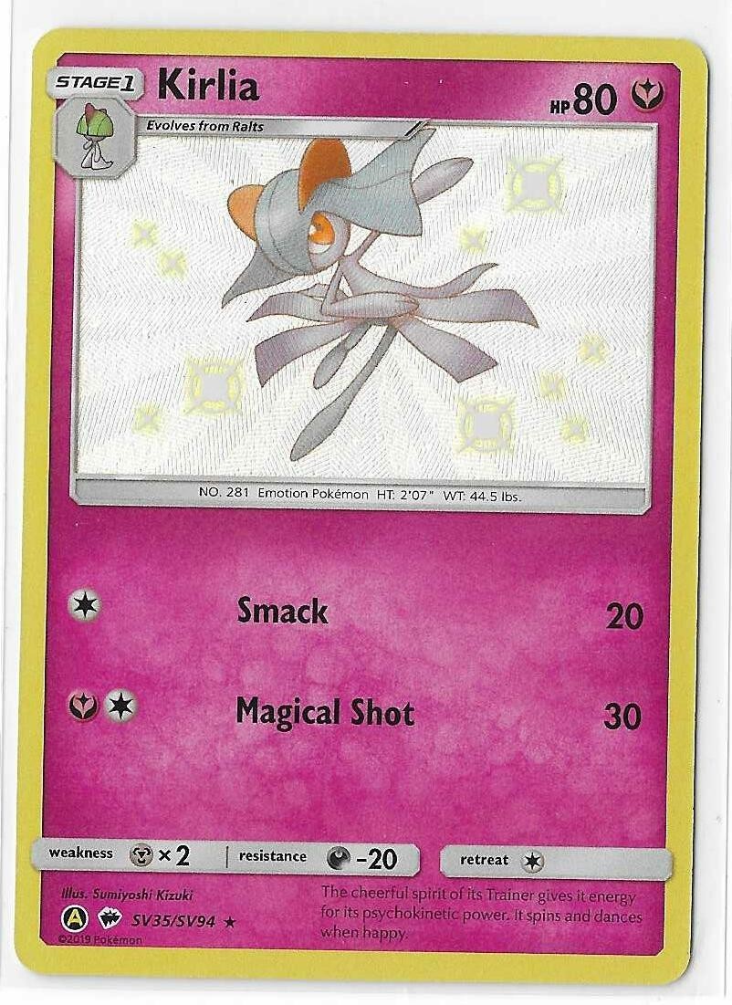 Kirlia SV35/SV94 Hidden Fates Holo Baby Shiny Vault Rare Pokemon TCG Card NM