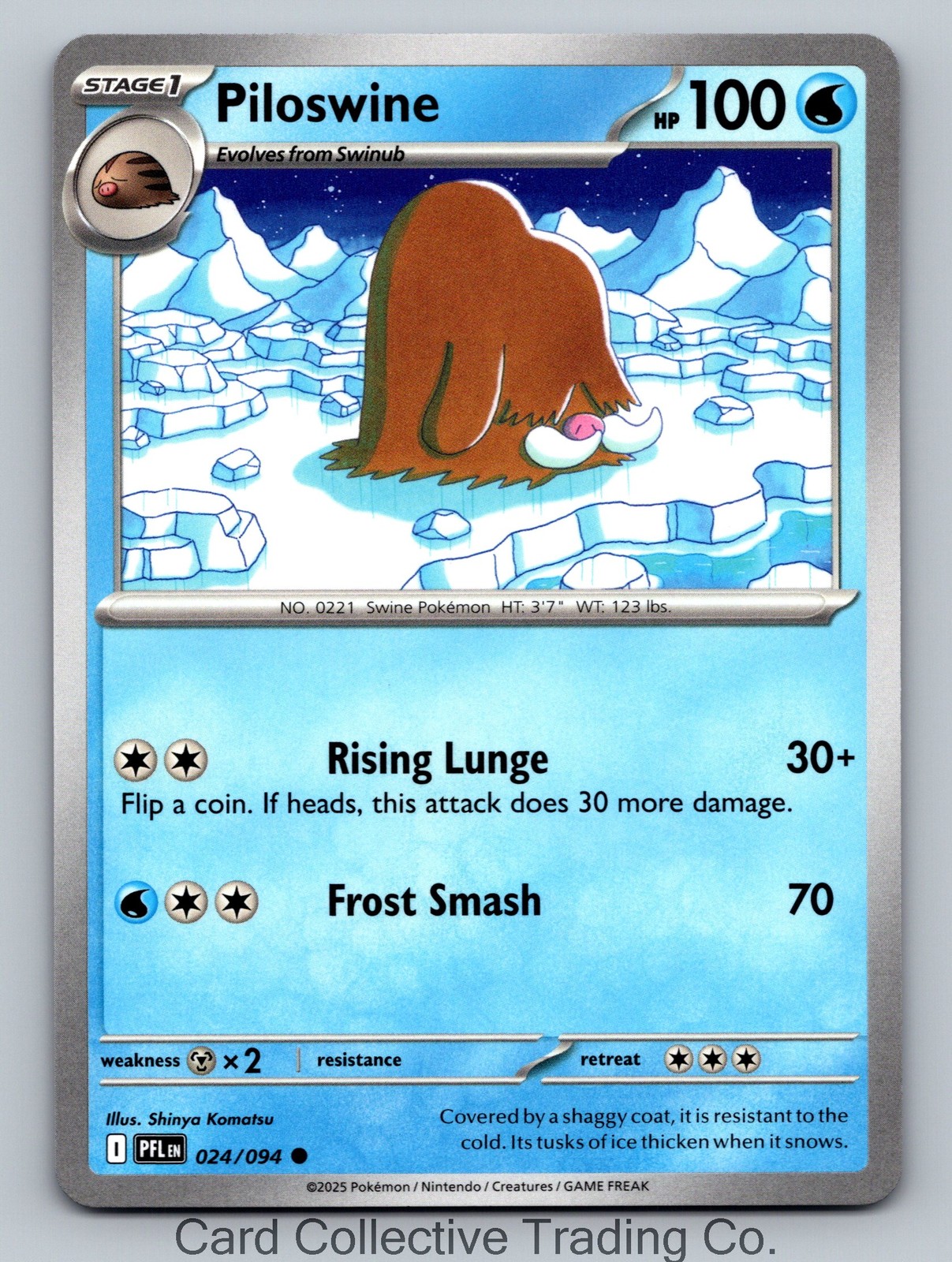 ME02: Phantasmal Flames Piloswine 024/094 NM Common
