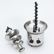 4 Tier Electric Chocolate Fondue Fountain Machine For Parties Stainless Steel UK