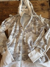 Athleta Gray Camo Full Zip Hoodie Sweatjacket Medium