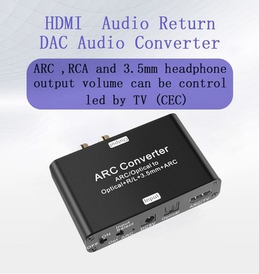 HDMI-Compatible ARC Audio Return Converter DAC Audio Converter ARC Audio Adapter