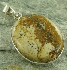 Poppy Jasper 925 Sterling Silver Pendant Necklace ~791c