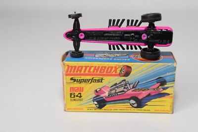A94 1:64 3 INCH MATCHBOX SUPERFAST 64 SLINGSHOT DRAGSTER PINK NMIB