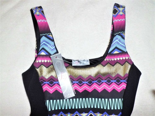 NEW Lipsy London Stretch Body-Con Dress Aztec Block NWT $71 sz 8 US or 12 UK - Picture 3 of 8