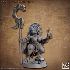Yatl Female Priestess Turtlekin Tortle Enemy or Player Character | Resin Mini Mi