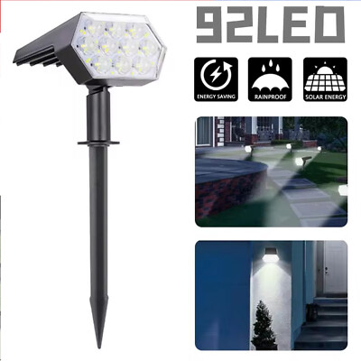 1-6 Pcs Solar 92LED Flood Lamp Spotlights Outdoor Garden Wall Landscape Lights