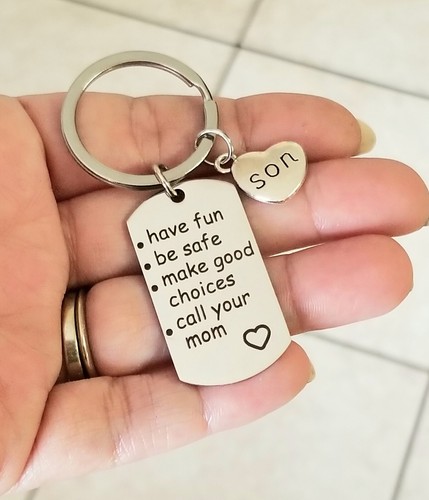 Son Keychain, Son Gift From Mom, Son Key Ring, Son Gift, Son Gifts Mother Son - Picture 2 of 4