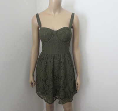 slim fit dress slacks Lady Corset Dress ~ Moss Green Luxe Satin XL main image 0
