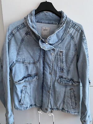 Esprit Jeans Jacke M hellblau 80er Style Mega Cool Leinen Cotton Lässige Jacke