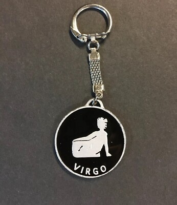 Vintage Keychain VIRGO ZODIAC SIGN Key Ring Fob Aug.23- Sept.22