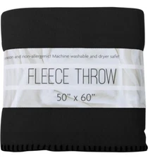 50x60 Throw Blankets, Ultra Soft Hypoallergenic Fleece Throw Blanket Black      