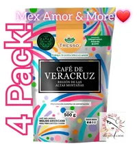 Cafe de Veracruz TRESSO 100% Arabigo GRANO Coffee 4 bags (500g Ea.) WHOLE GRAIN❤