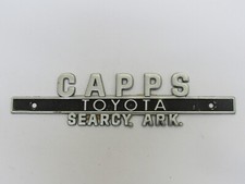 Vintage Capps Toyota Searcy Arkansas Metal Dealer Badge Emblem Tag Trunk AR Rare