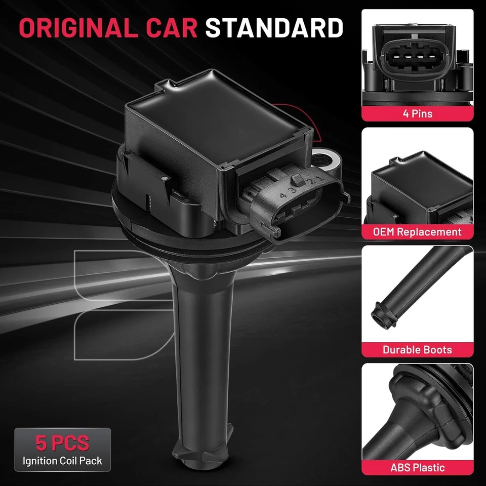 For 1999-2006 Volvo C70 S70 XC70 XC90 S60 S80 2.5L UF341 Upgrade 5 Ignition Coil Foto 2 de 4