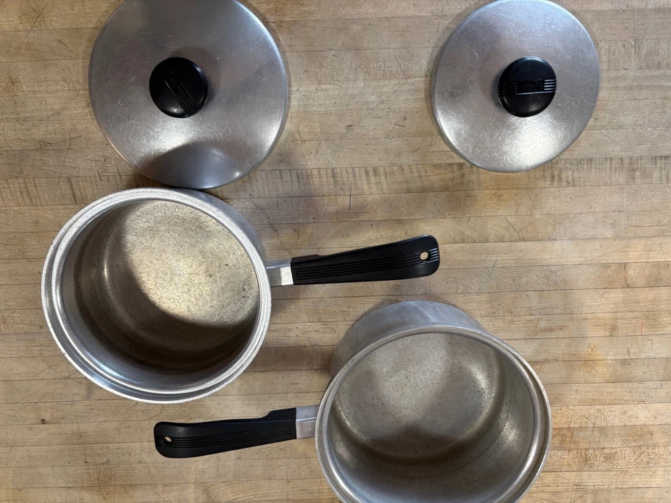 厨房工艺炖锅 3 1/2QT & 2 1/2夸脱铝炊具带盖 (1) 复古 — 第 2/4 张图片