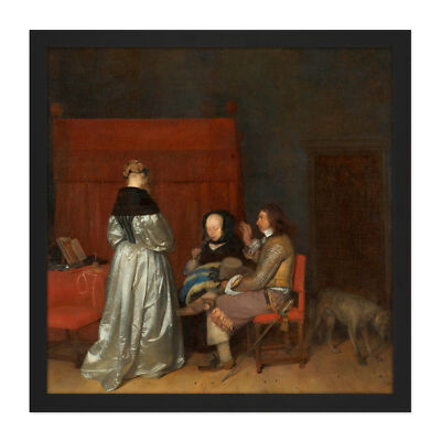 Ter Borch Gallant Conversation Paternal Admonition Square Framed Mountless Art