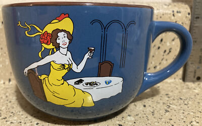 CAFE BOHEME CREME LIQUEUR XL BROWN BLUE LADY coffee tea mug cup