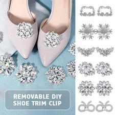 2Pcs Luxury Wedding Bride Shoe Clip Rhinestone Removable High Heels Accessories