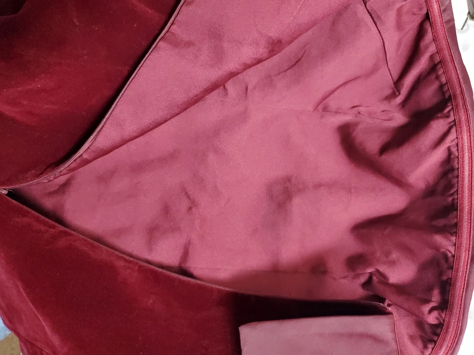 MURCI Broadway Maroon Velvet & Satin Fold Over Mini A Line Dress US Sz 4* XS - Image 3 of 4