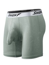 Men's Mesh Breathable Boxer Briefs Long Boxer Elephant Nose Underwear
