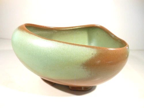 Vintage FRANKOMA Prairie Green No. 234 Footed Planter Bowl Mid-Century Modern