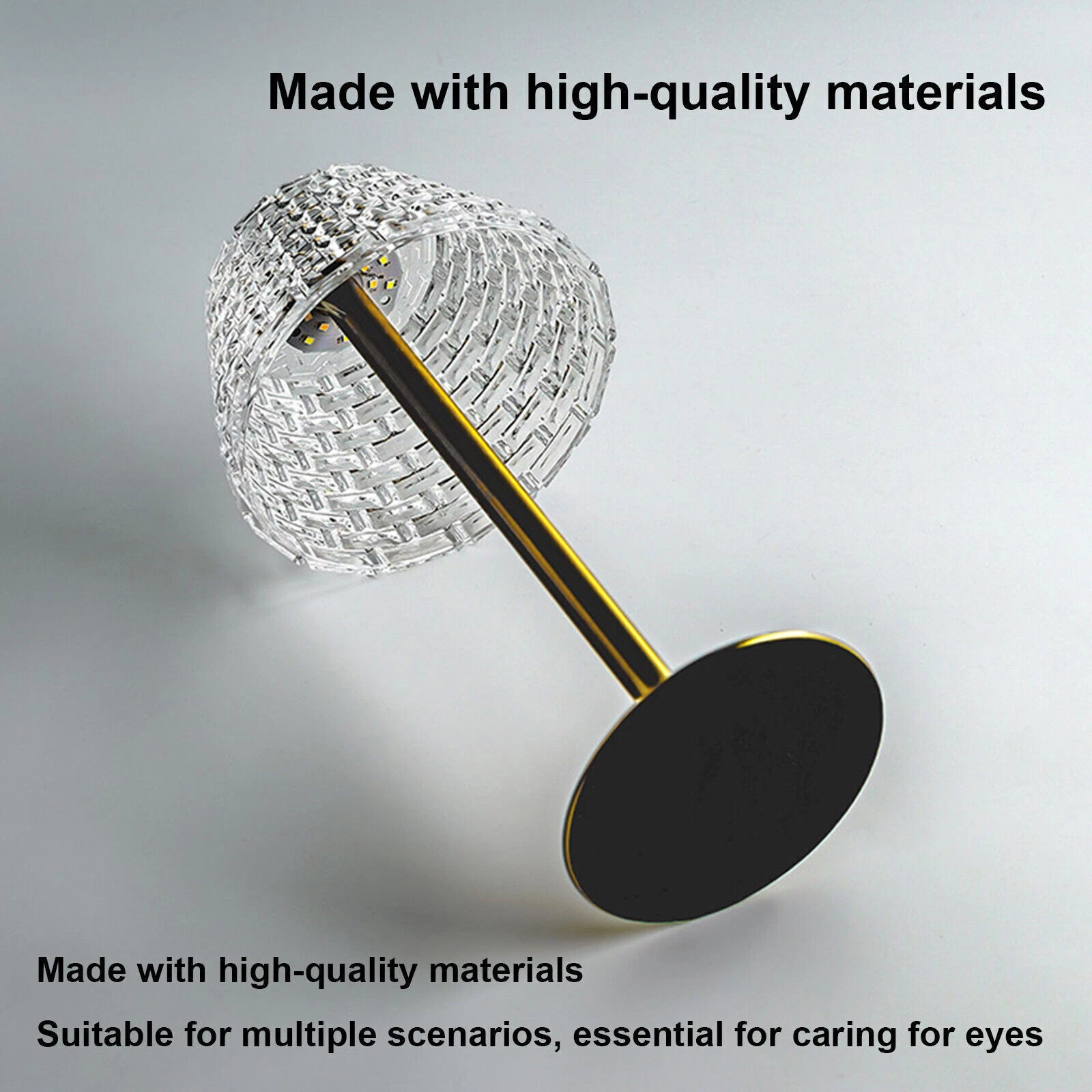 Portable LED table lamp with adjustable brightness settings