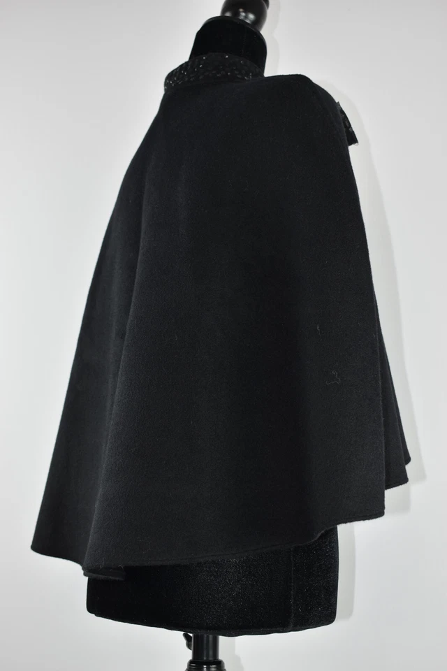 Prabal Gurung for Target One Size Bow Sequins Studs Cape Black SnapOn Wool Blend - Image 4 of 4