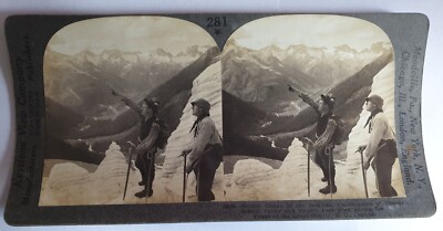 Antique Stereoview - Ice Peaks of Great Glacier - Canada  C19th