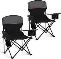 2X Camping-Stuhl Faltbar Klappstuhl Gepolstert Outdoor Anglerstuhl