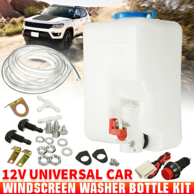 #ad #ad Windshield Washer Bottle Tank Pump Wiper System Reservoir Kit 12V Universal $19.59