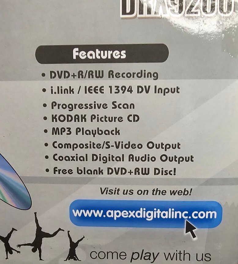 NEW IN BOX Apex DRX9200 DVD Recorder Player eBay