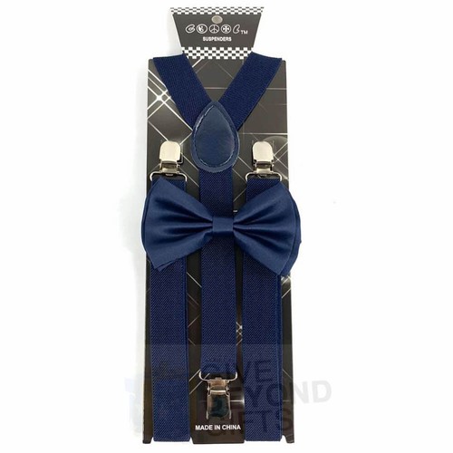 Suspender and Bow Tie Adults 42 Colors Combo Wedding Formal Wear Accessories - Picture 99 of 213