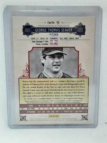 Tom Seaver 2012 Cooperstown Hall Of Fame Baseball - #91 - New York Mets - Picture 2 of 2