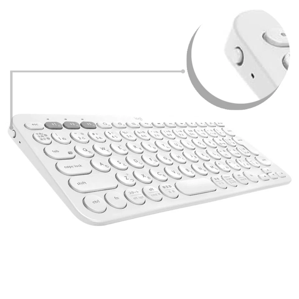 Logitech K380 Wireless Multi-Device Bluetooth Keyboard 79 Keys Off White QWERTY - Image 3 of 4
