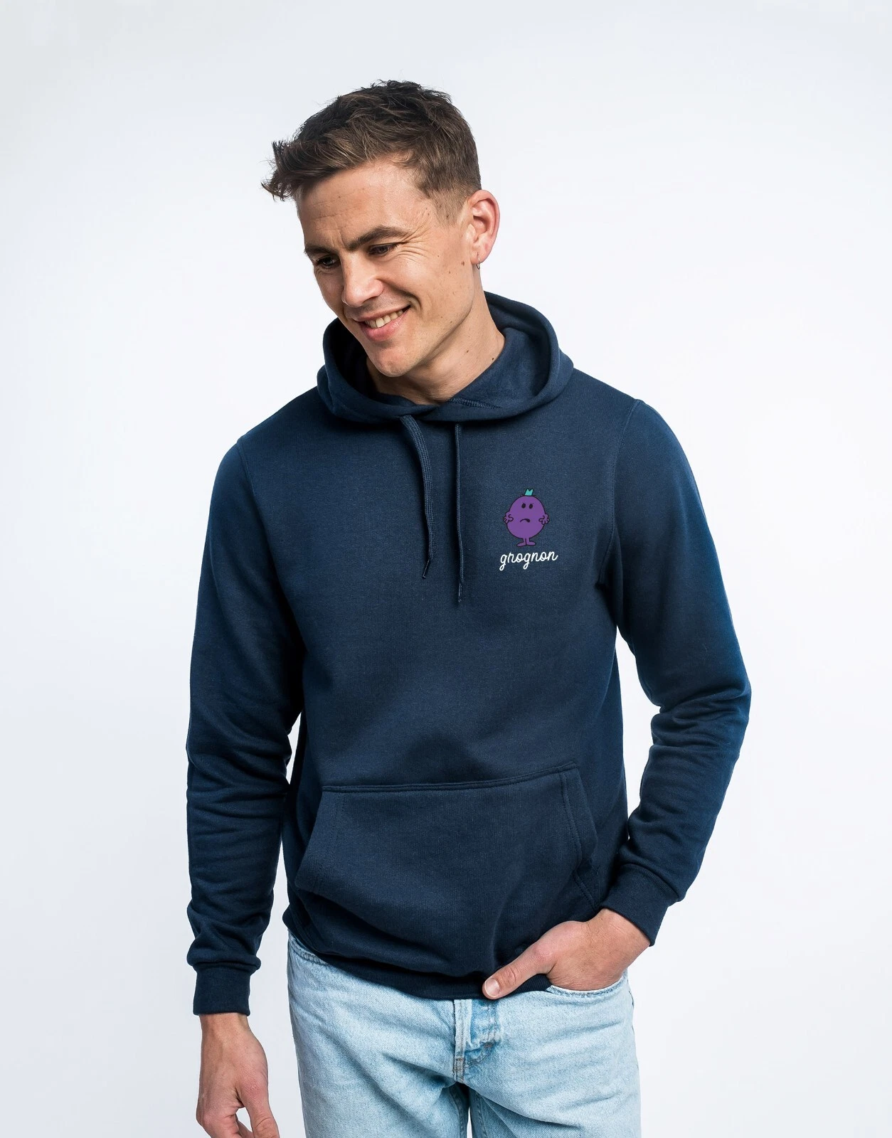 Men's Hoodie Navy Blue, GROGNON COEUR