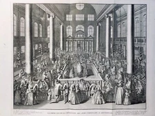 Synagogue Portuguese D’Amsterdam 1783 Judaica Hebrew Jodenbuurt Engraving