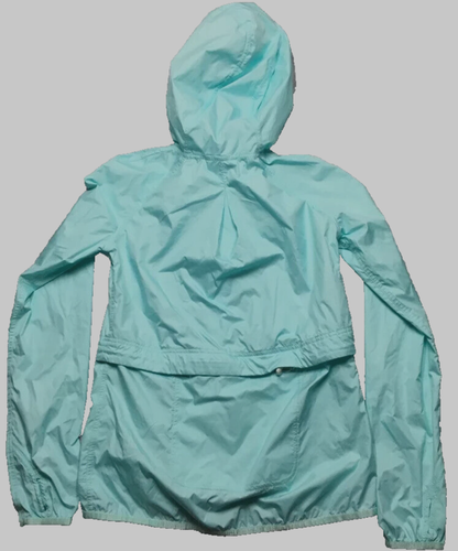 Ivivva by Lululemon Ultra Zip Windbreaker Jacket sz 12 Aqua Light Blue Hooded - Picture 2 of 7