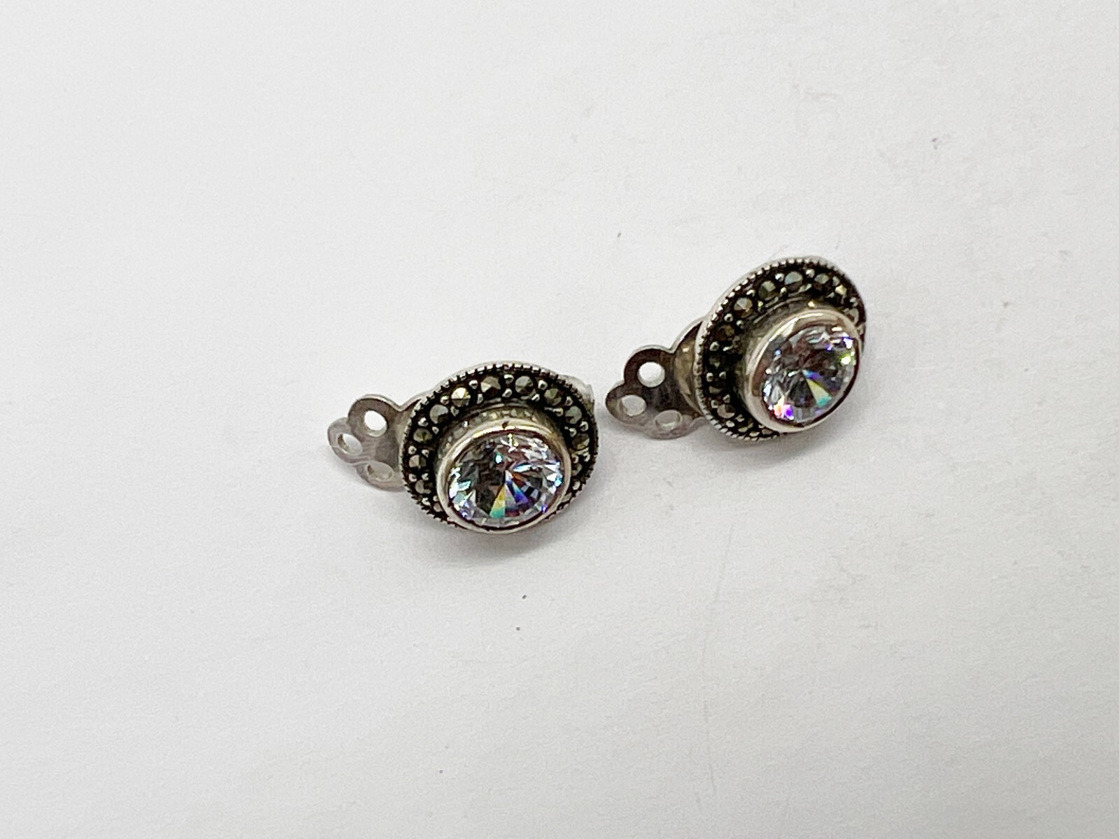 VINTAGE SOLID STERLING SILVER SOLITAIRE BRIGHT CL… - image 3