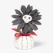 Ghoulish Garden Dreadful Daisy Faux Halloween Creepy Succulent with White...
