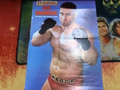 Vintage KEN SHAMROCK WWF PWI Pro Wrestling illustrated poster 16"x11" - Image 1 of 2