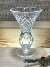 Tyrone Crystal Hand-Cut, Diamond Fluted, Handmade Bud Vase, Signed/ IRELAND